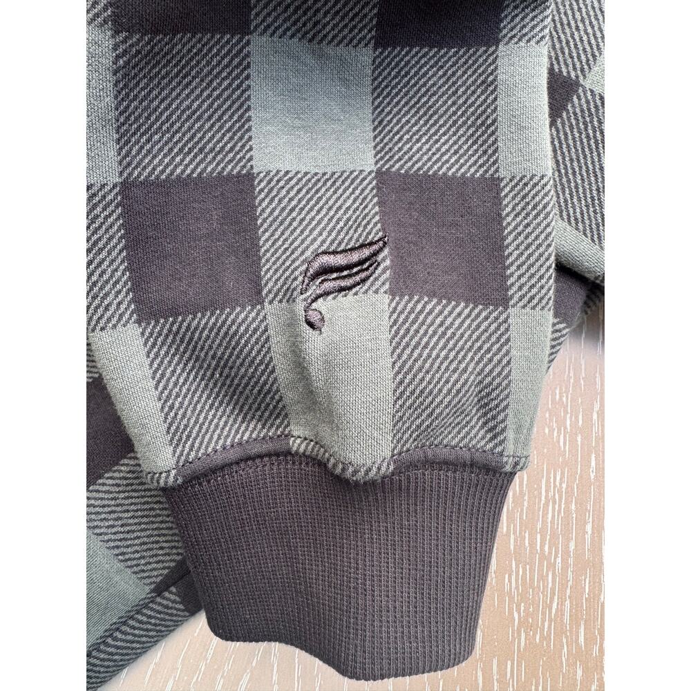 Fabletics Hooded One Piece Pajama Lounge Romper Gray Buffalo Plaid M TALL - Picture 8 of 8